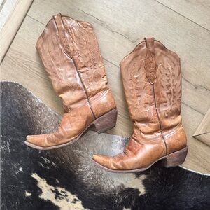 Corral Brown Leather Cowboy Boots Size 9.5